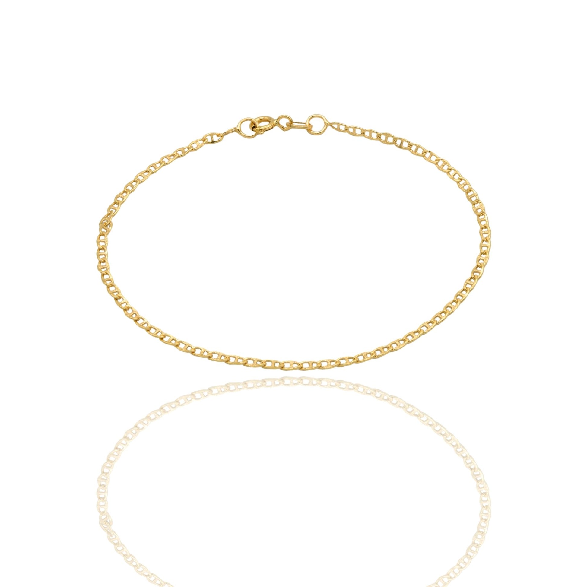 Bracciale Oro Giallo Oro 18 carati Catena Maglia Marinara Solo Oro