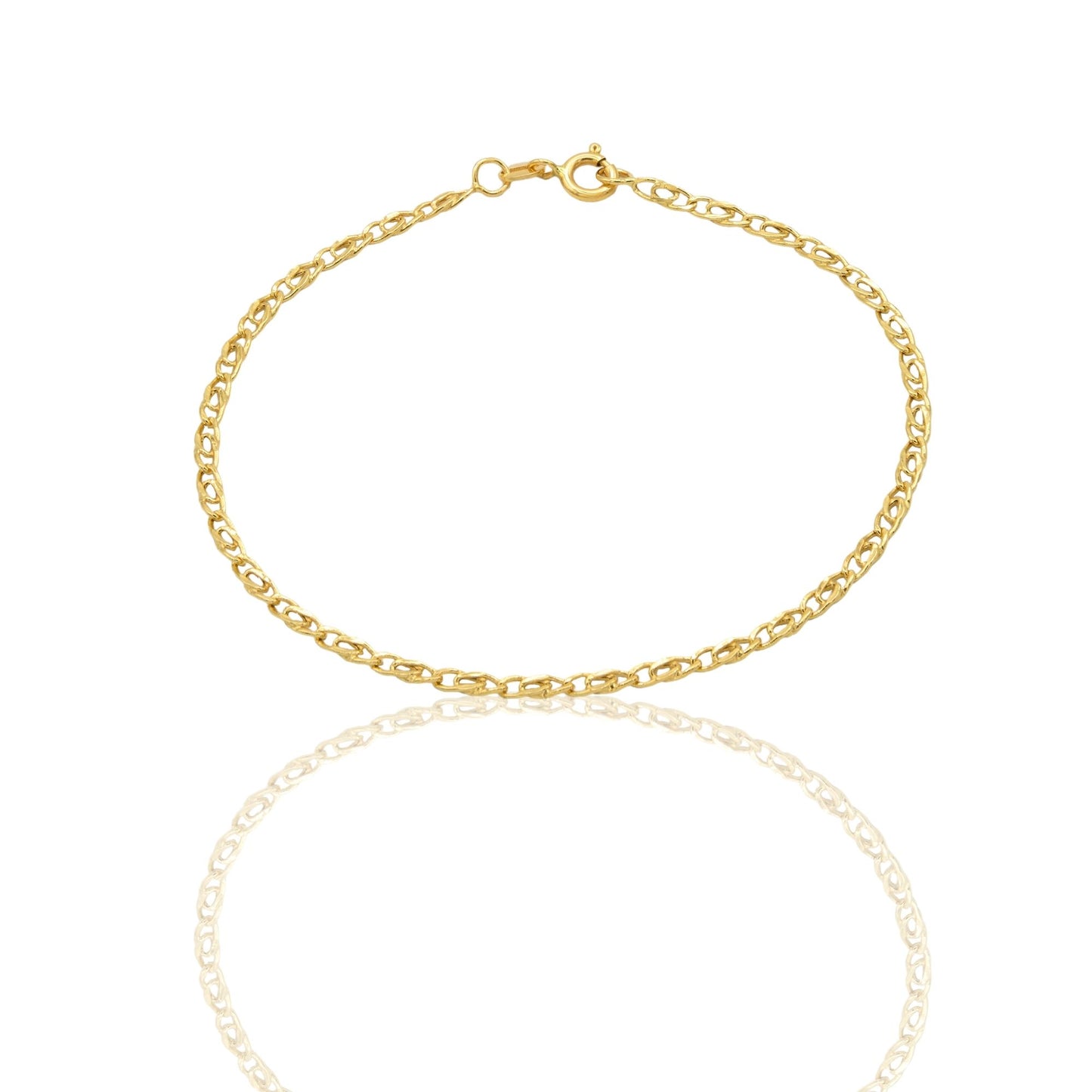 Bracciale Oro Giallo Oro 18 carati  Catena Maglia Intrecciata Solo Oro cm. 19
