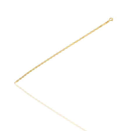 Bracciale Oro Giallo Oro 18 carati Catena Maglia piatta Solo Oro