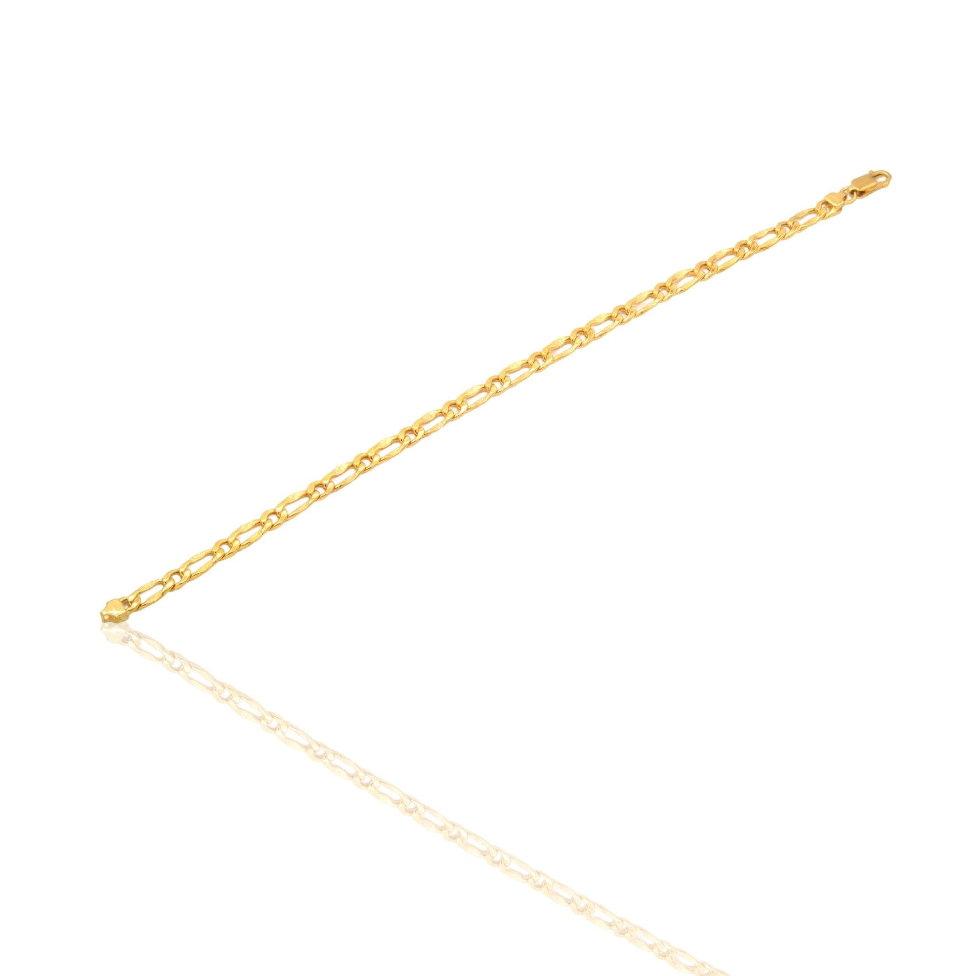 Bracciale Oro Giallo Oro 18 carati Catena Maglia piatta Solo Oro