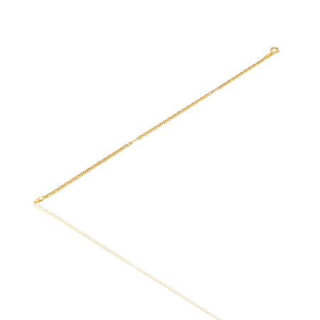 Bracciale Oro Giallo Oro 18 carati Catena Maglia piatta Solo Oro cm 19.5