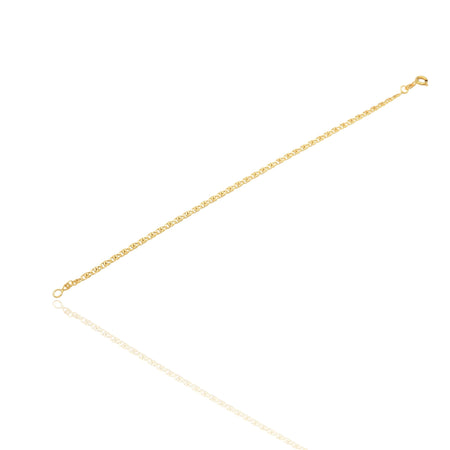 Bracciale Oro Giallo Oro 18 carati Catena Maglia piatta Solo Oro