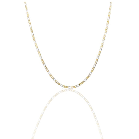 Collana Oro Giallo Oro Bianco Oro 18 carati Catena Piatta Solo Oro cm.50