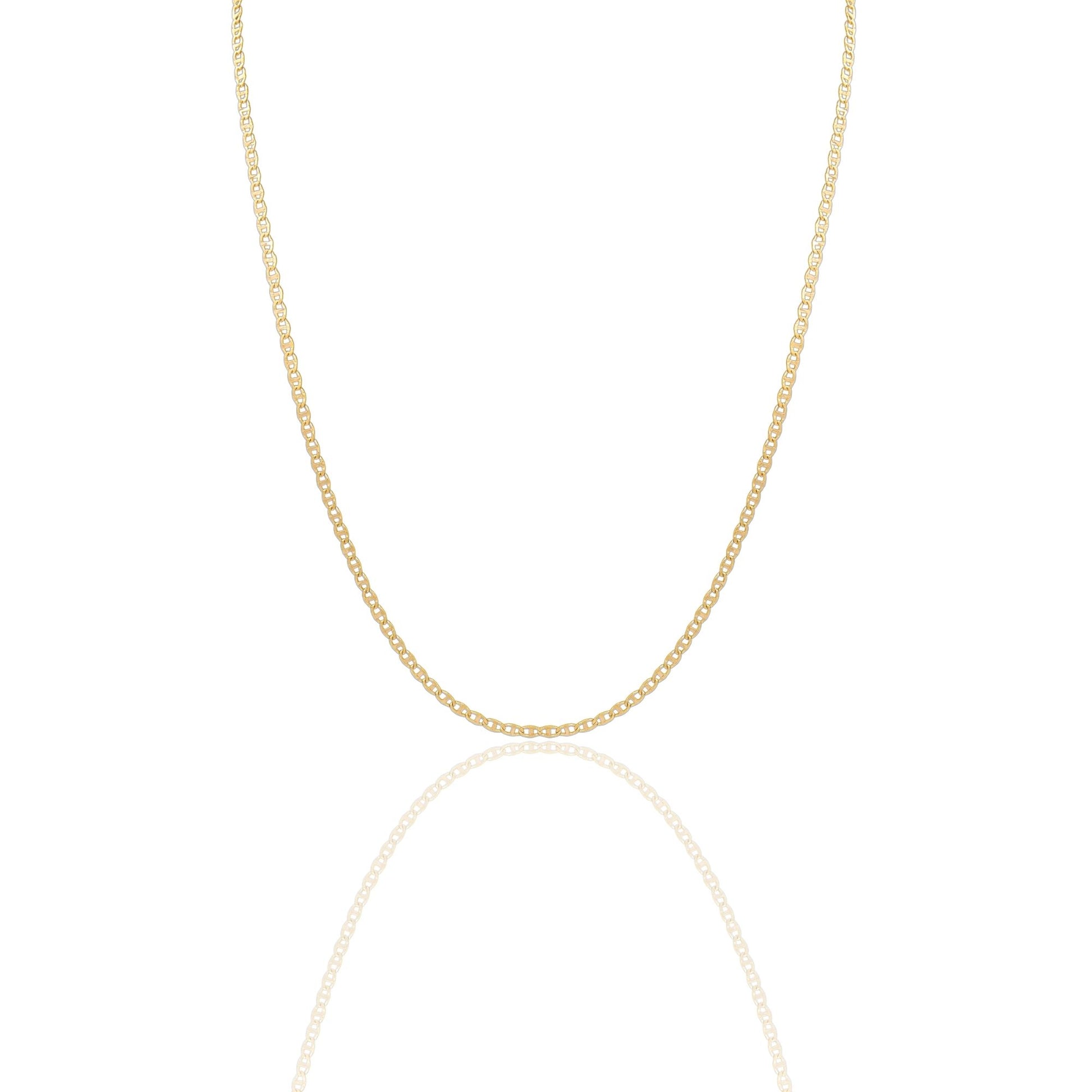 Collana Oro Giallo Oro 18 carati Catena Piatta Solo Oro cm.60