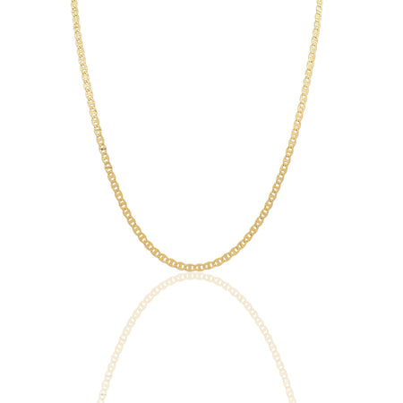Collana Oro Giallo Oro 18 carati  Catena piatta Maglia  Marinara Solo Oro cm.60