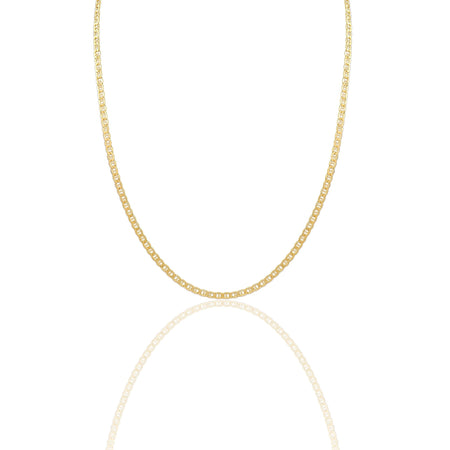 Collana Oro Giallo Oro 18 carati  Catena piatta Maglia  Marinara Solo Oro cm.60