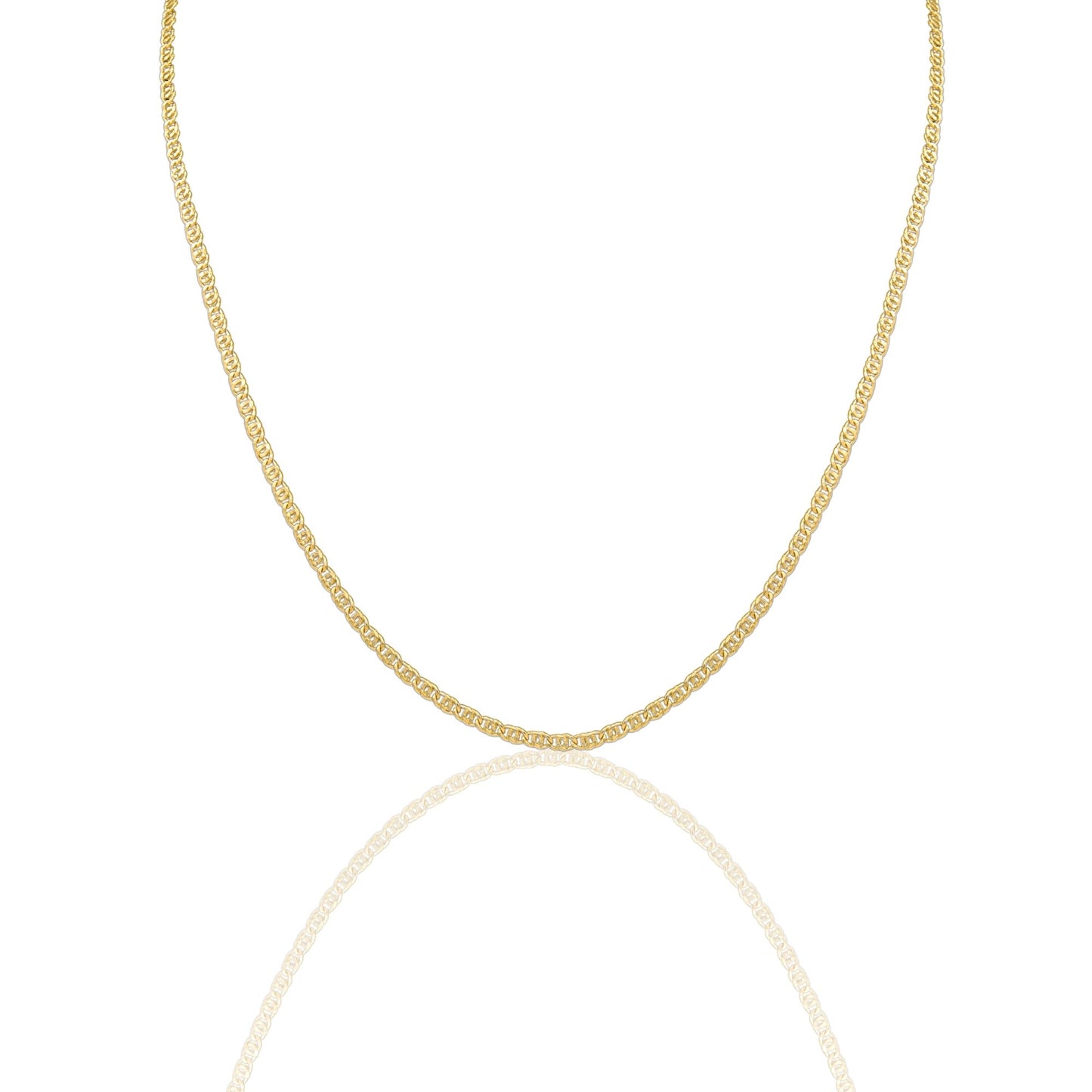 Collana Oro Giallo Oro 18 carati Catena Piatta Solo Oro cm.60