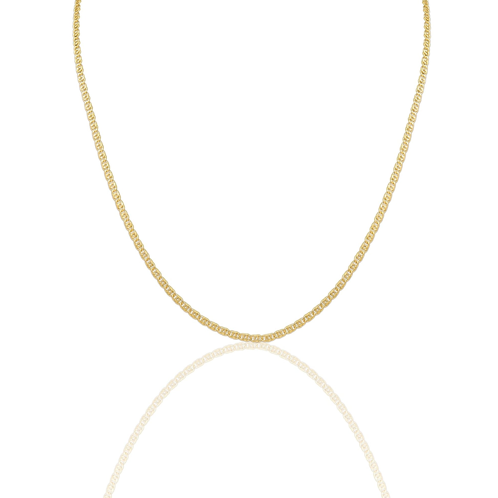 Collana Oro Giallo Oro 18 carati Catena Piatta Solo Oro cm.60