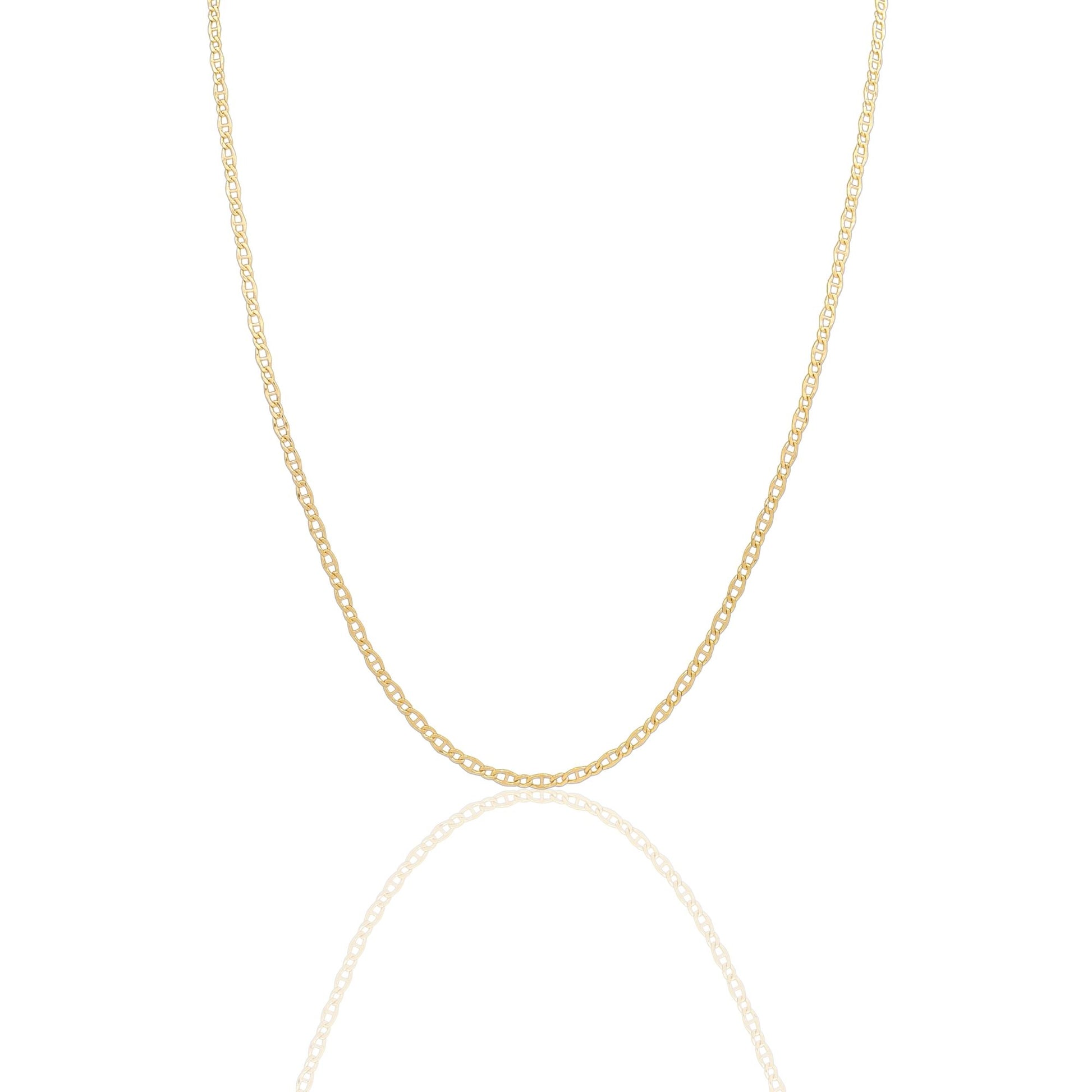 Collana Oro Giallo Oro 18 carati  Catena piatta Maglia  Marinara Solo Oro cm.60