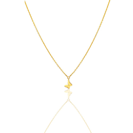 Collana Oro Giallo Oro 18 carati  Catenina rolò Farfalla Lastra  Solo Oro cm.43