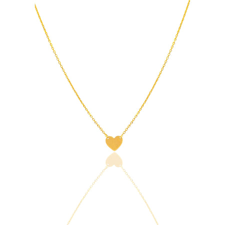 Collana Oro Giallo Oro 18 carati  Catenina rolò  Cuore Lastra  Solo Oro cm.43
