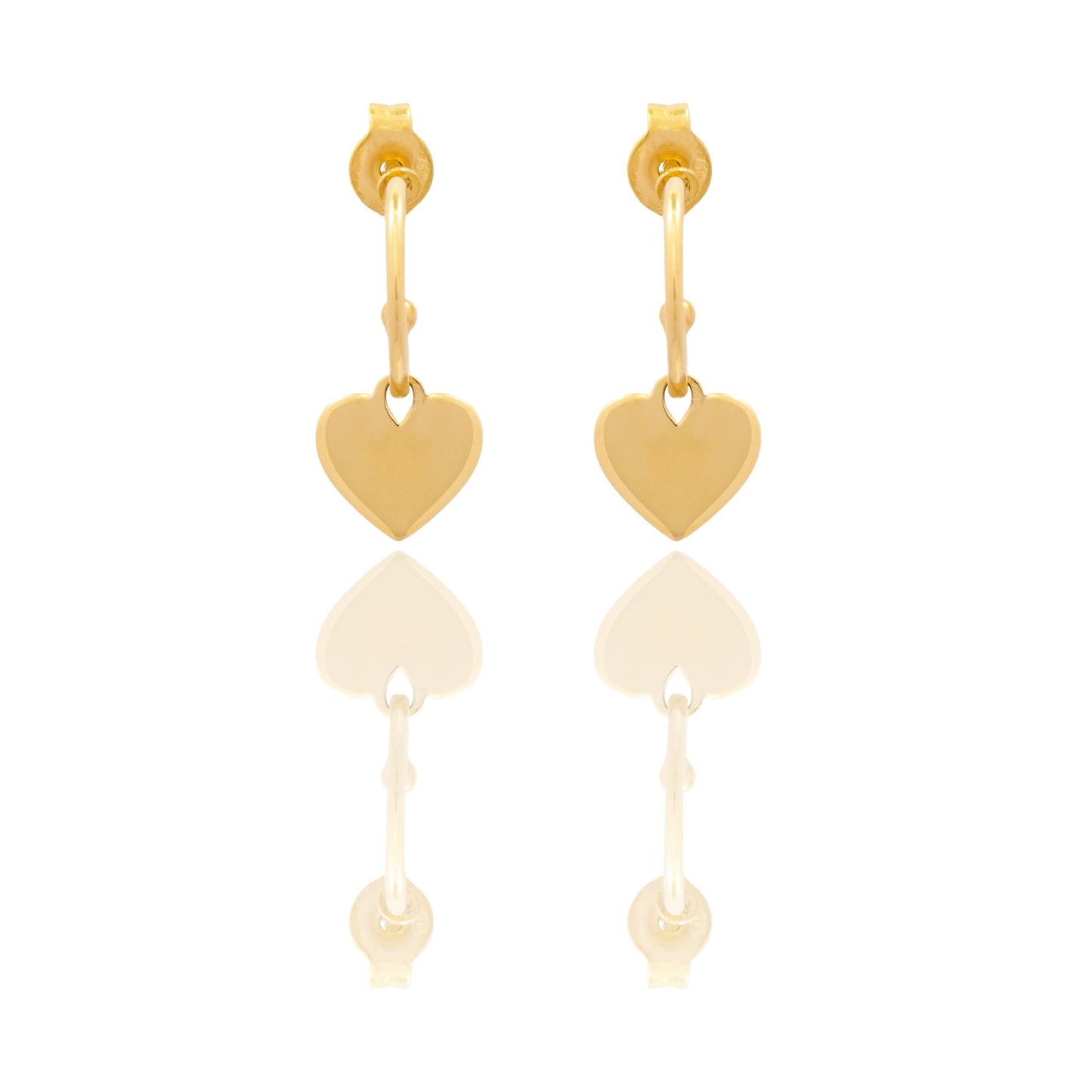 Orecchini Oro Giallo Oro 18 carati Cuore Pendente   Solo Oro