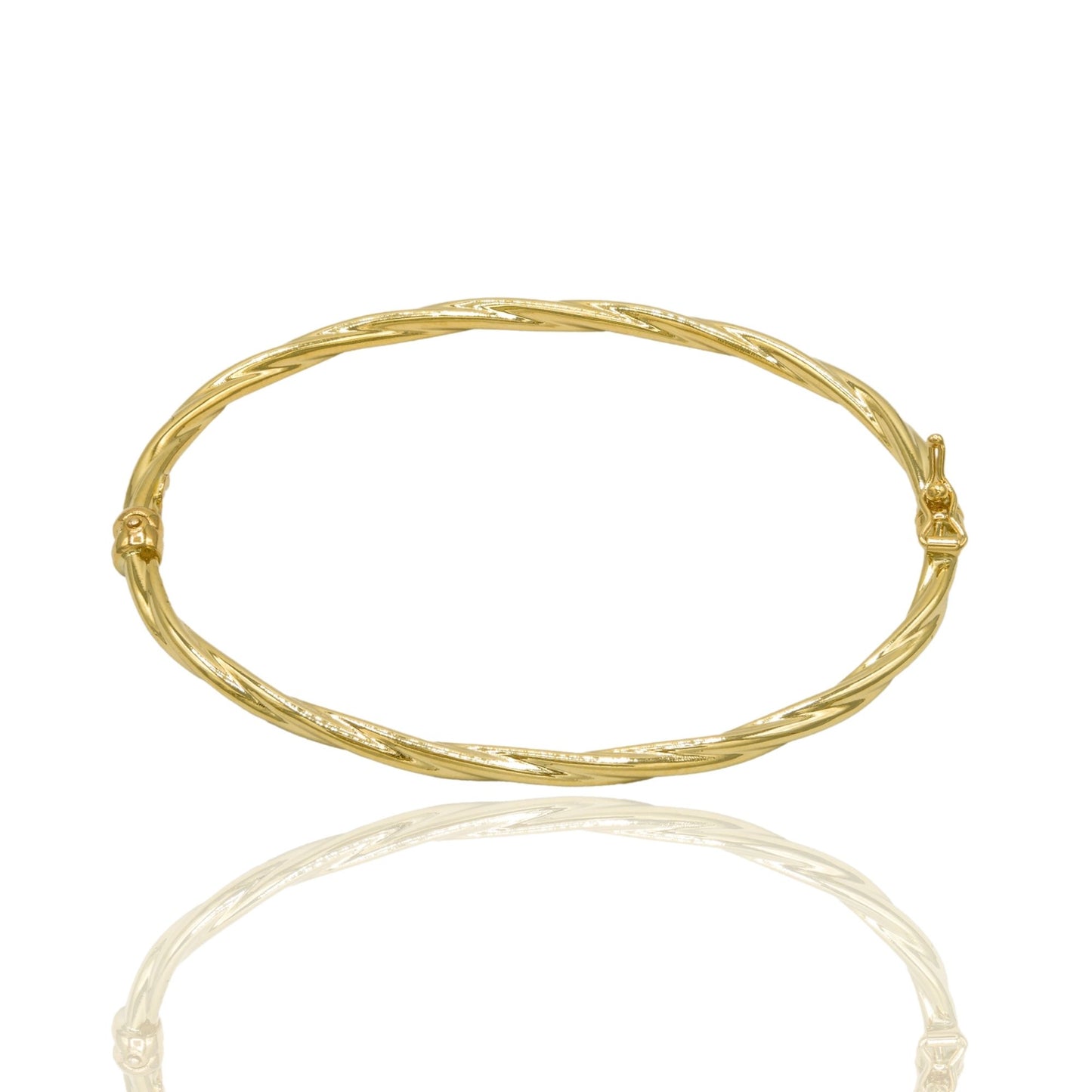 Bracciale Oro Giallo Oro 18 carati Rigido Intrecciato Solo Oro