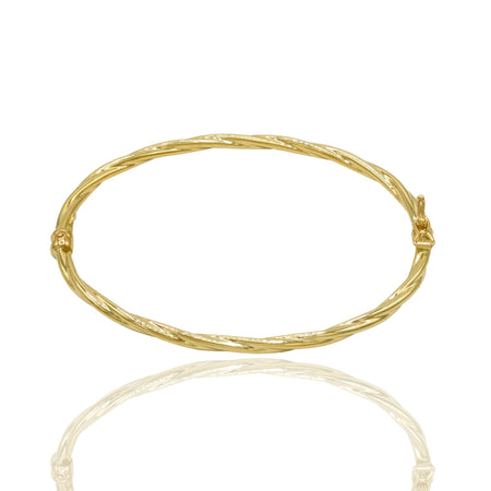 Bracciale Oro Giallo Oro 18 carati Rigido Intrecciato Solo Oro