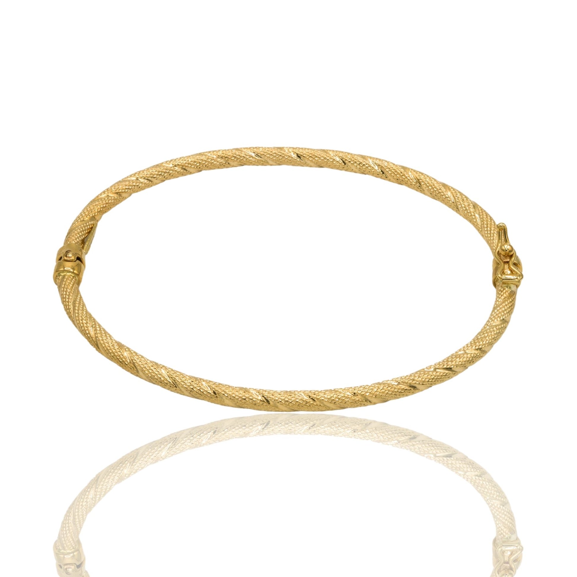 Bracciale Oro Giallo Oro 18 carati Rigido Intrecciato Solo Oro