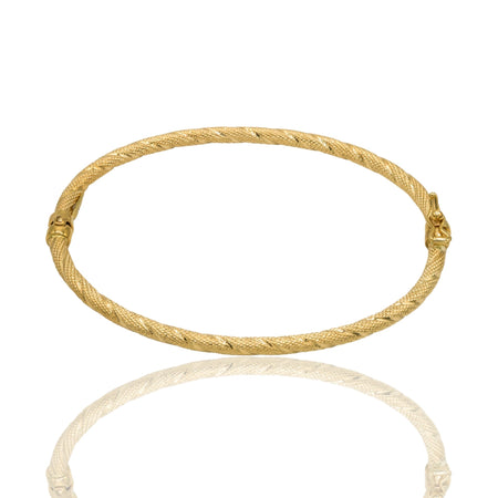 Bracciale Oro Giallo Oro 18 carati Rigido Intrecciato Solo Oro
