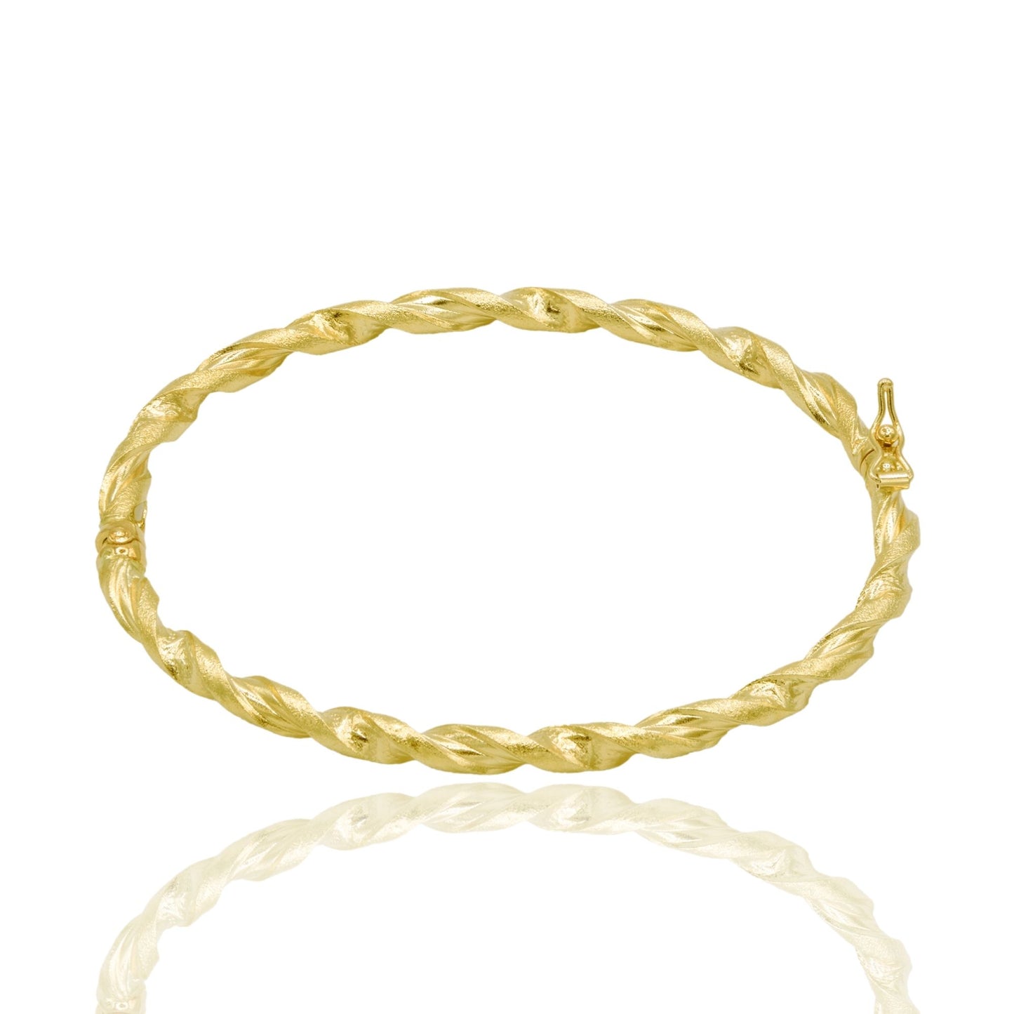 Bracciale Oro Giallo Oro 18 carati Rigido Intrecciato Solo Oro