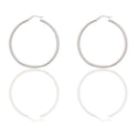 Orecchini Oro Bianco Oro 18 carati Cerchio Solo Oro Spessore mm. 2,5 diametro interno cm.4
