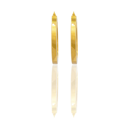 Orecchini Oro Giallo Oro 18 carati Cerchio  Solo Oro Spessore mm. 3 diametro interno cm.2,5