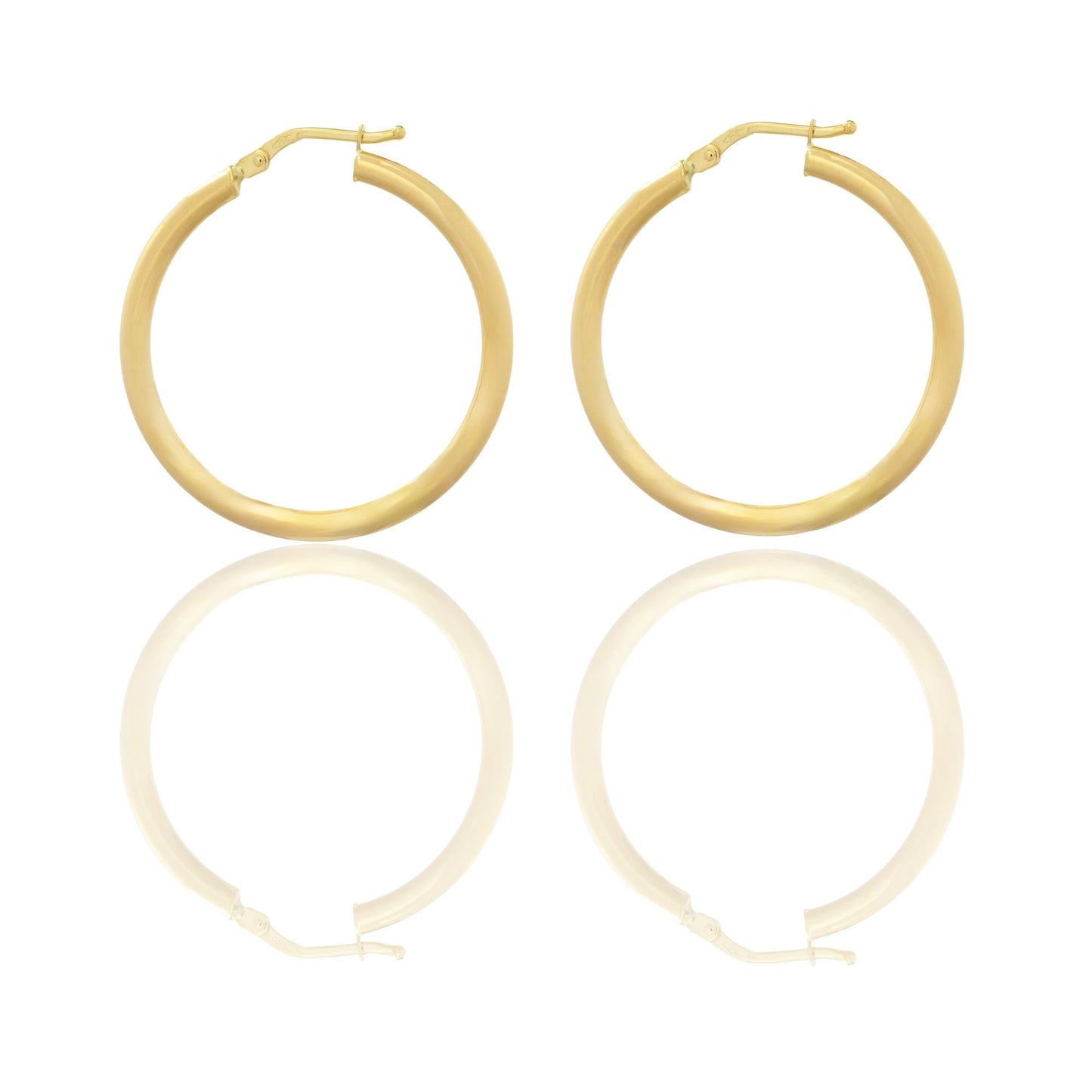 Orecchini Oro Giallo Oro 18 carati Cerchio  Solo Oro Spessore mm. 2,5 diametro interno cm.3