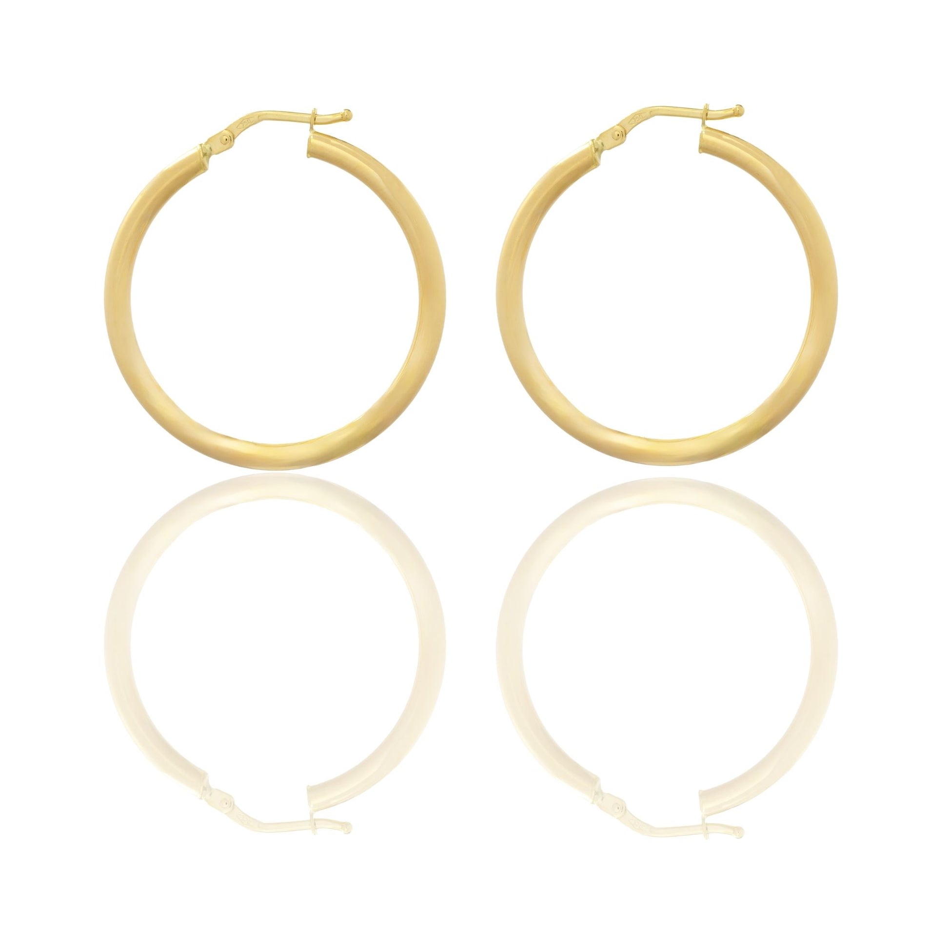 Orecchini Oro Giallo Oro 18 carati Cerchio  Solo Oro Spessore mm. 2,5 diametro interno cm.3