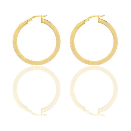Orecchini Oro Giallo Oro 18 carati Cerchio  Solo Oro Spessore mm. 3 diametro interno cm.3