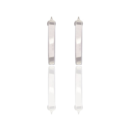 Orecchini Oro Bianco Oro 18 carati Cerchio  Solo Oro Spessore mm. 4 diametro interno cm.2