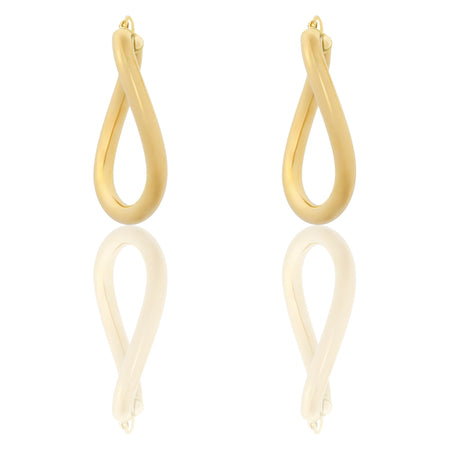 Orecchini Oro Giallo Oro 18 carati Cerchio Intrecciato Solo Oro Spessore mm. 4 diametro interno cm.2,30