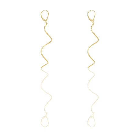 Orecchini Oro Giallo Oro 18 carati Ricciolo Pendente Solo Oro Spessore mm. 1,5