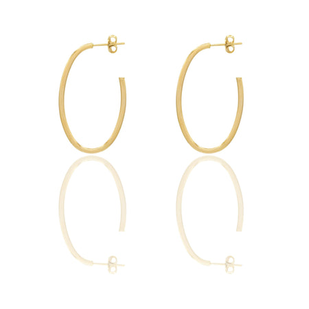 Orecchini Oro Giallo Oro 18 carati Ovale Aperto Solo Oro Spessore mm. 1,5 diametro interno cm.35*20