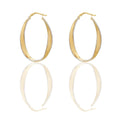 Orecchini Oro Giallo, Oro Bianco Oro 18 carati Cerchio  Solo Oro Spessore mm. 4,4 diametro interno cm.1,5*3,5