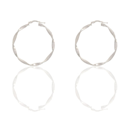 Orecchini Oro Bianco Oro 18 carati Cerchio  Solo Oro Spessore mm. 2 diametro interno cm.3,00