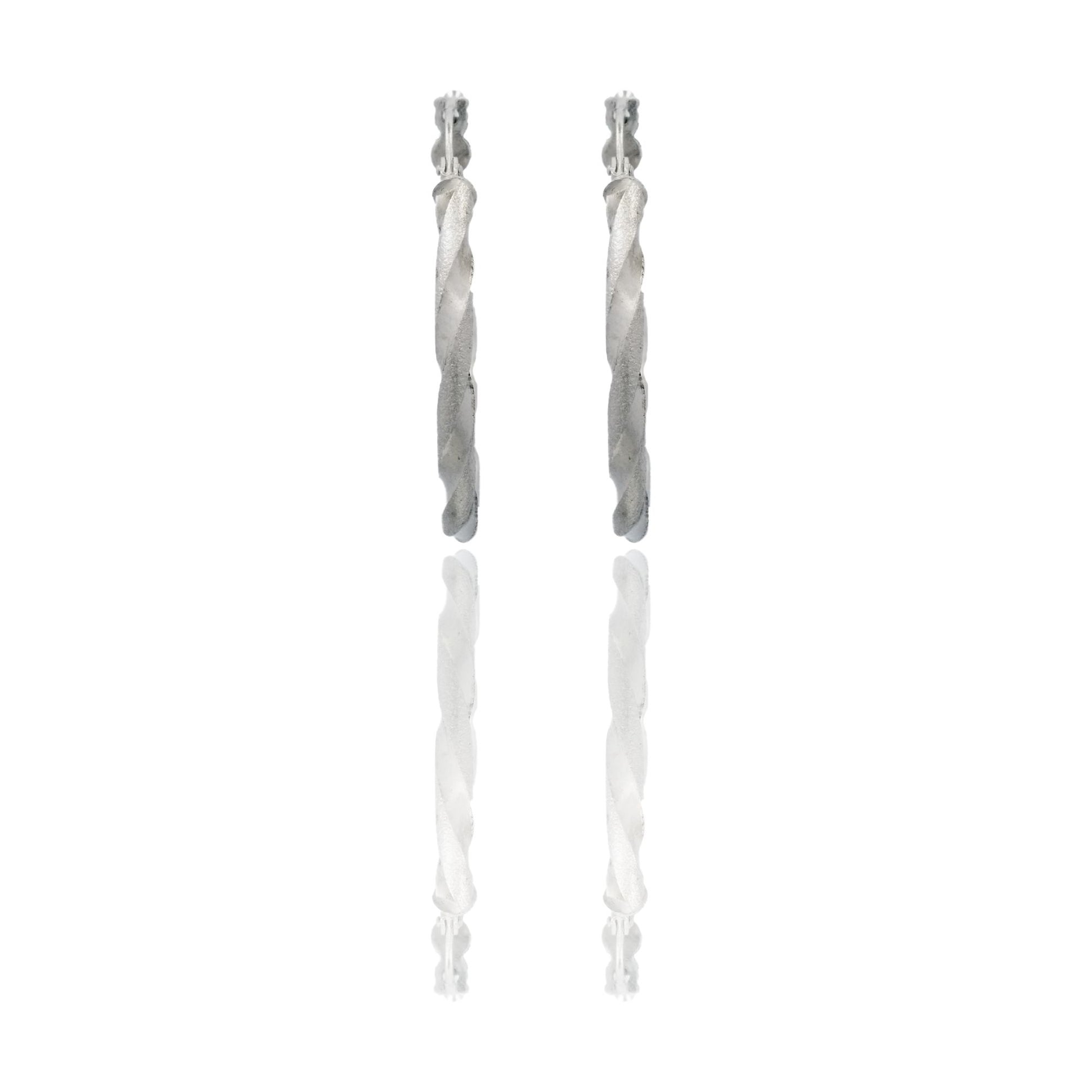 Orecchini Oro Bianco Oro 18 carati Cerchio  Solo Oro Spessore mm. 2,2 diametro interno cm.2,5