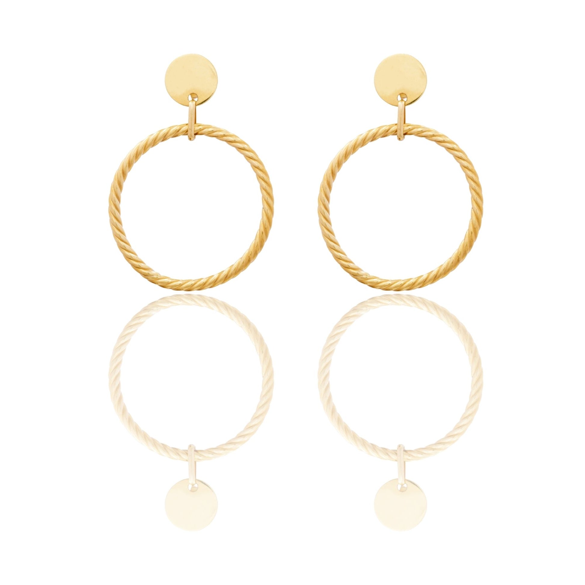 Orecchini Oro Giallo Oro 18 carati Cerchio  Solo Oro diametro interno cm.2,5 