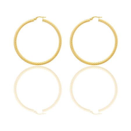 Orecchini Oro Giallo Oro 18 carati Cerchio  Solo Oro Spessore mm. 3 diametro interno cm.4