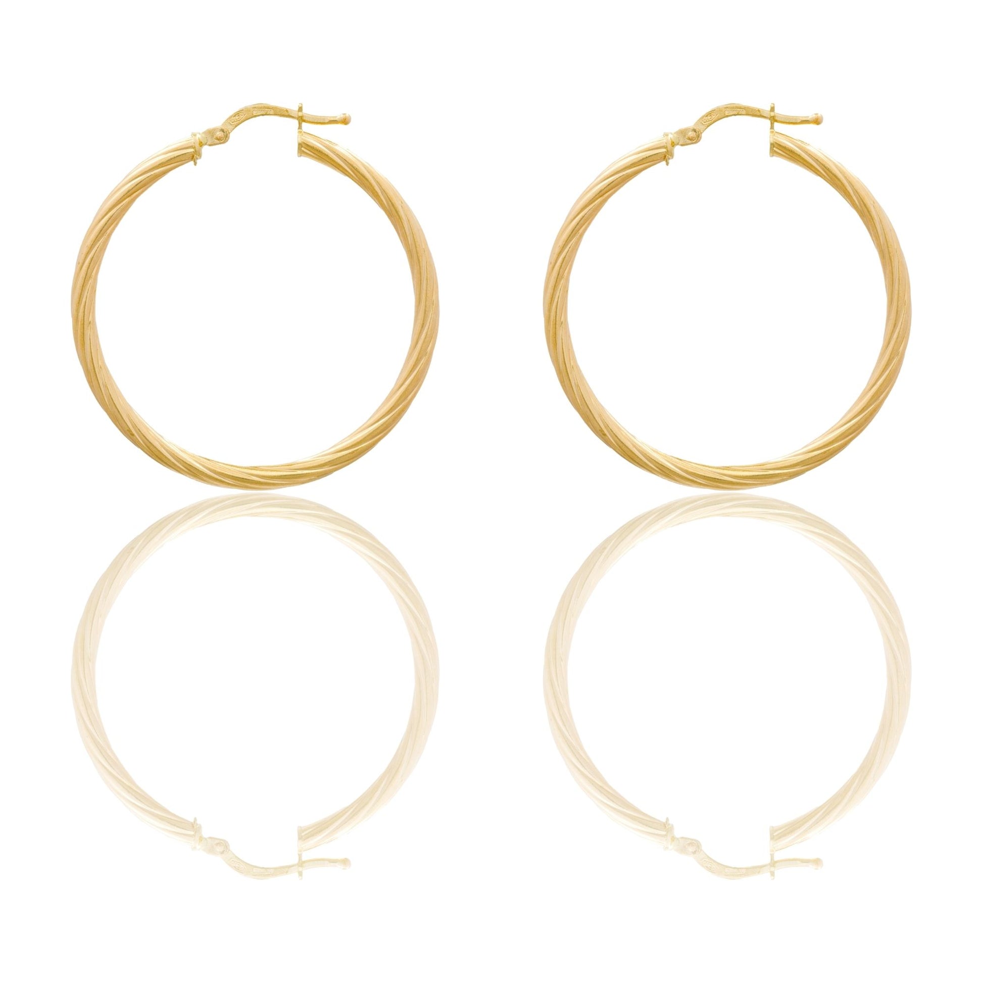 Orecchini Oro Giallo Oro 18 carati Cerchio  Solo Oro Spessore mm. 2 diametro interno cm.3