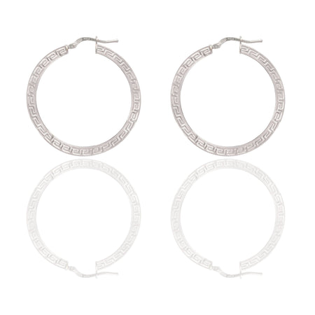 Orecchini Oro Bianco Oro 18 carati Cerchio  Solo Oro Spessore mm. 3 diametro interno cm.3