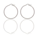 Orecchini Oro Bianco Oro 18 carati Cerchio  Solo Oro Spessore mm. 2 diametro interno cm.3