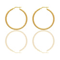 Orecchini Oro Giallo Oro 18 carati Cerchio  Solo Oro Spessore mm. 3 diametro interno cm.2,5