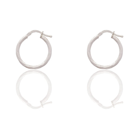 Orecchini Oro Bianco Oro 18 carati  Cerchio Torchon Solo Oro  Spessore mm. 2 diametro interno cm.1,5 