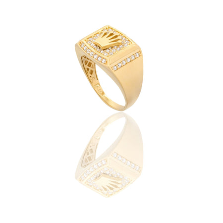 ANELLO UOMO QUADRATO CENTRO CORONA