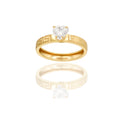 Anelli Oro Giallo Stampato  Zircone bianco spessore gambo 3,3 mm , spessore pietra 5