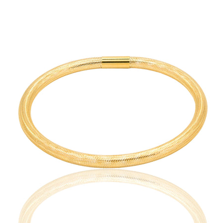 Bracciale Oro Giallo Oro 18 carati  Molla Canna Tubolare Solo Oro mis.2