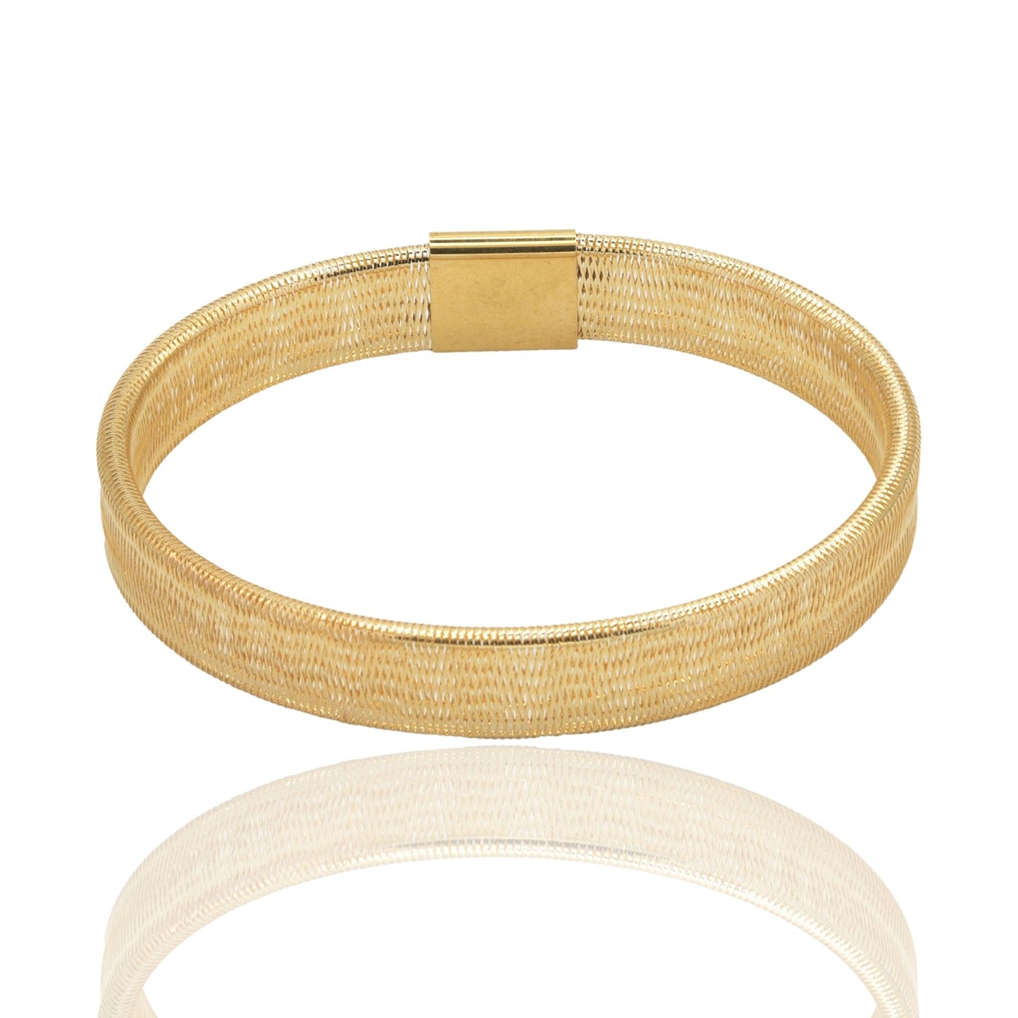 Bracciale Oro Giallo Oro 18 carati Molla Canna Quadrata  Solo Oro
