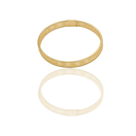 Bracciale Oro Giallo Oro 18 carati Elastico canna rettangolare Solo Oro Spessore mm.6