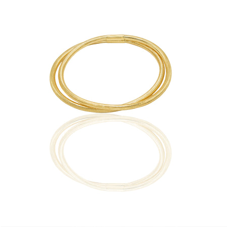 Bracciale Oro Giallo Oro 18 carati Elastico doppia canna tonda Solo Oro Spessore mm.7