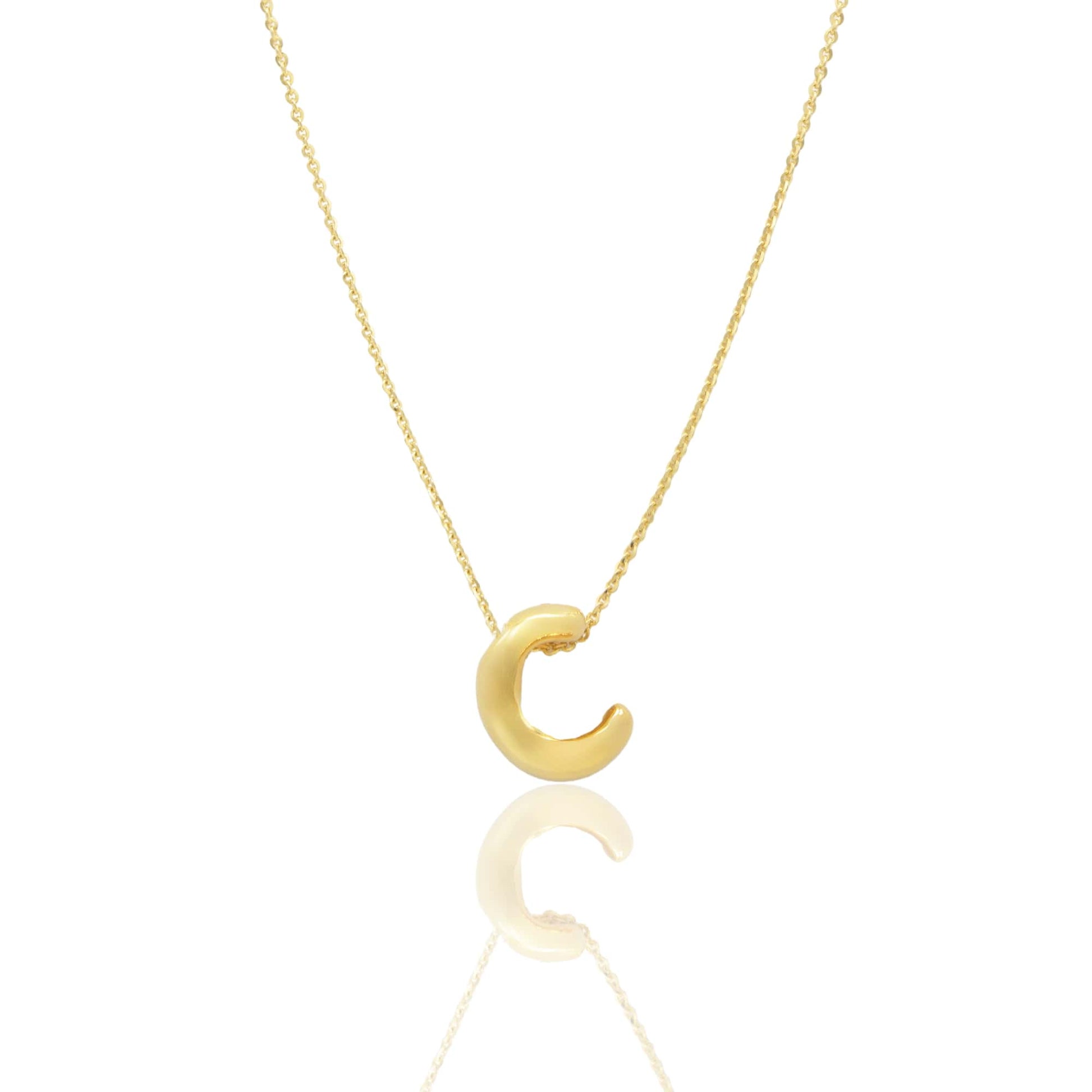 Collana Oro Giallo Oro 18 carati LETTERA C Solo Oro