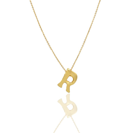 Collana Oro Giallo Oro 18 carati LETTERA R Solo Oro