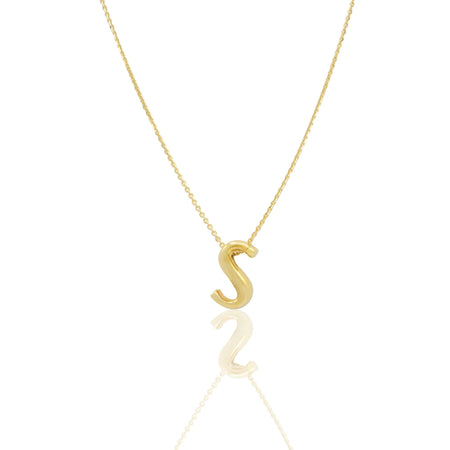 Collana Oro Giallo Oro 18 carati LETTERA S Solo Oro