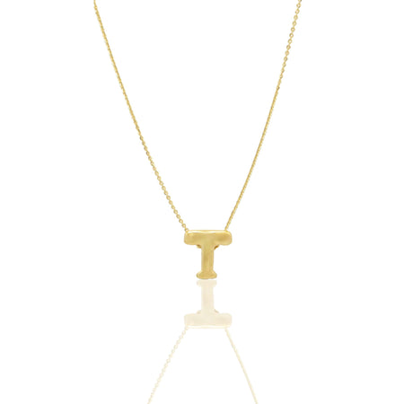 Collana Oro Giallo Oro 18 carati LETTERA T Solo Oro